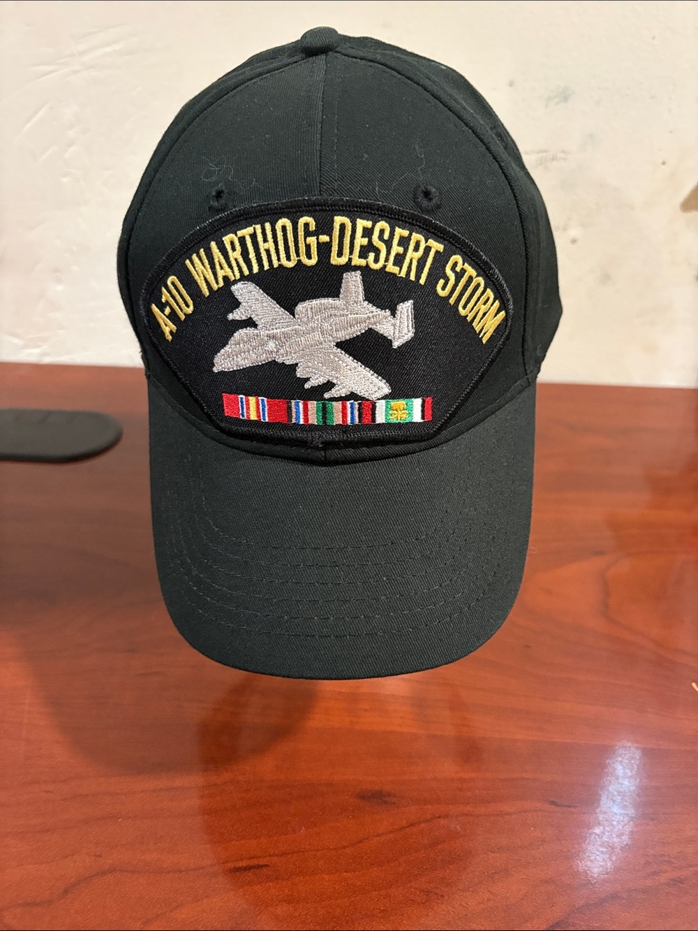 Black A-10 Warthog Desert Storm Embroidered Patch Baseball Cap